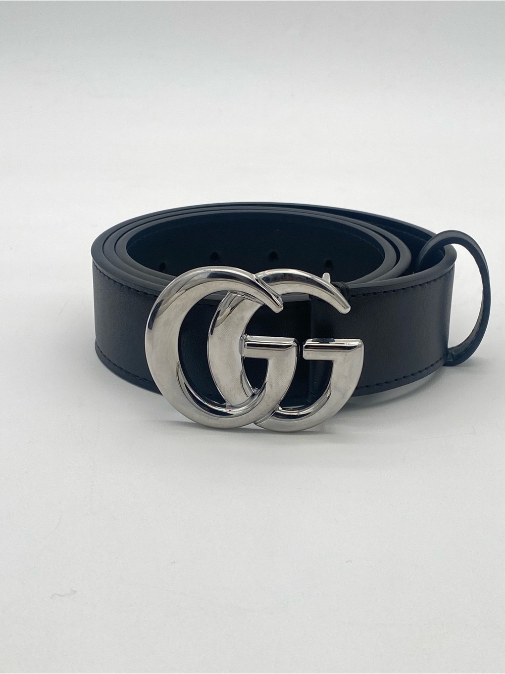 Gucci Black Leather Belt with Gold GG Marmont Buckle- 100 L W Box & Dustbag - Picture 8 of 16